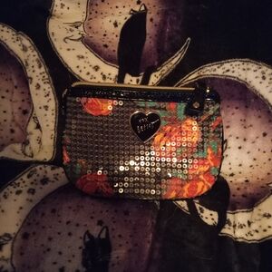Betsey Johnson Black and Multicolor Sequin Clutch
